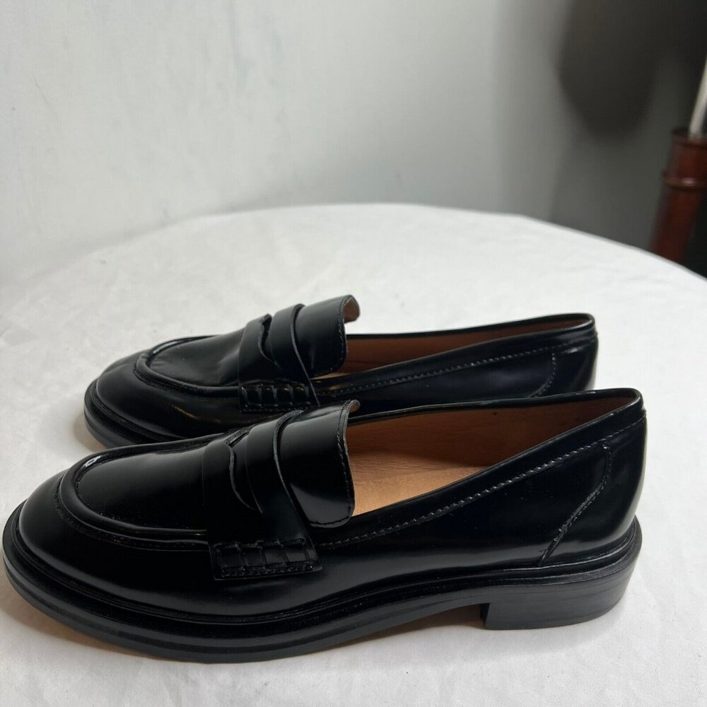 Madewell $158 Womens The Vernon Loafer in Black Leather Size 8 NM083 - Picture 3 of 8